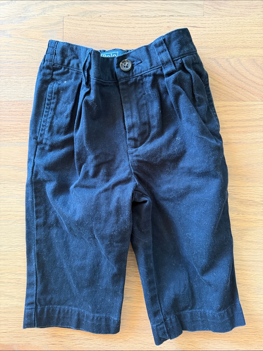 Polo Ralph Lauren Baby Boys 9M Navy Classic Chino Pants Elastic Waist Cotton